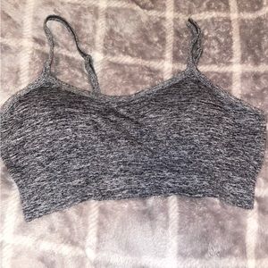 Grey and White sports bra